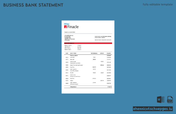 Finacle-Firmenerklärung – Beispiel im Word- und PDF-Format